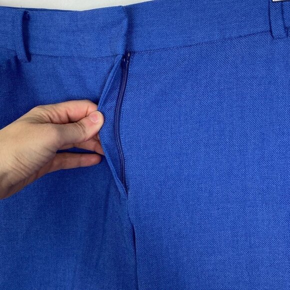 Talbots Hampshire Ankle Pants Blue Chambray Size 14 Textured High Rise Stretch - Picture 5 of 11